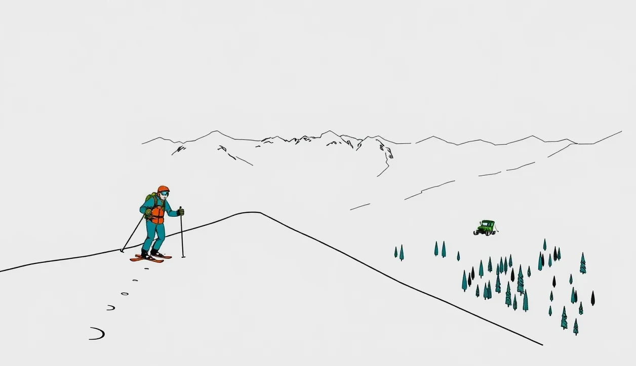 Lyžiar na svahu pomáha zranenému po vzájomnej zrážke dvoch lyžiarov