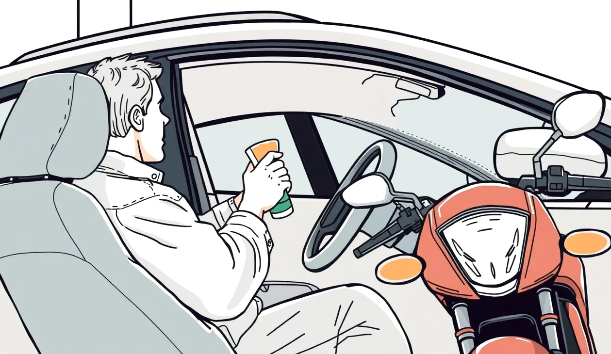 Vodič držiaci volant osobného automobilu počas jazdy po diaľnici v zahraničí