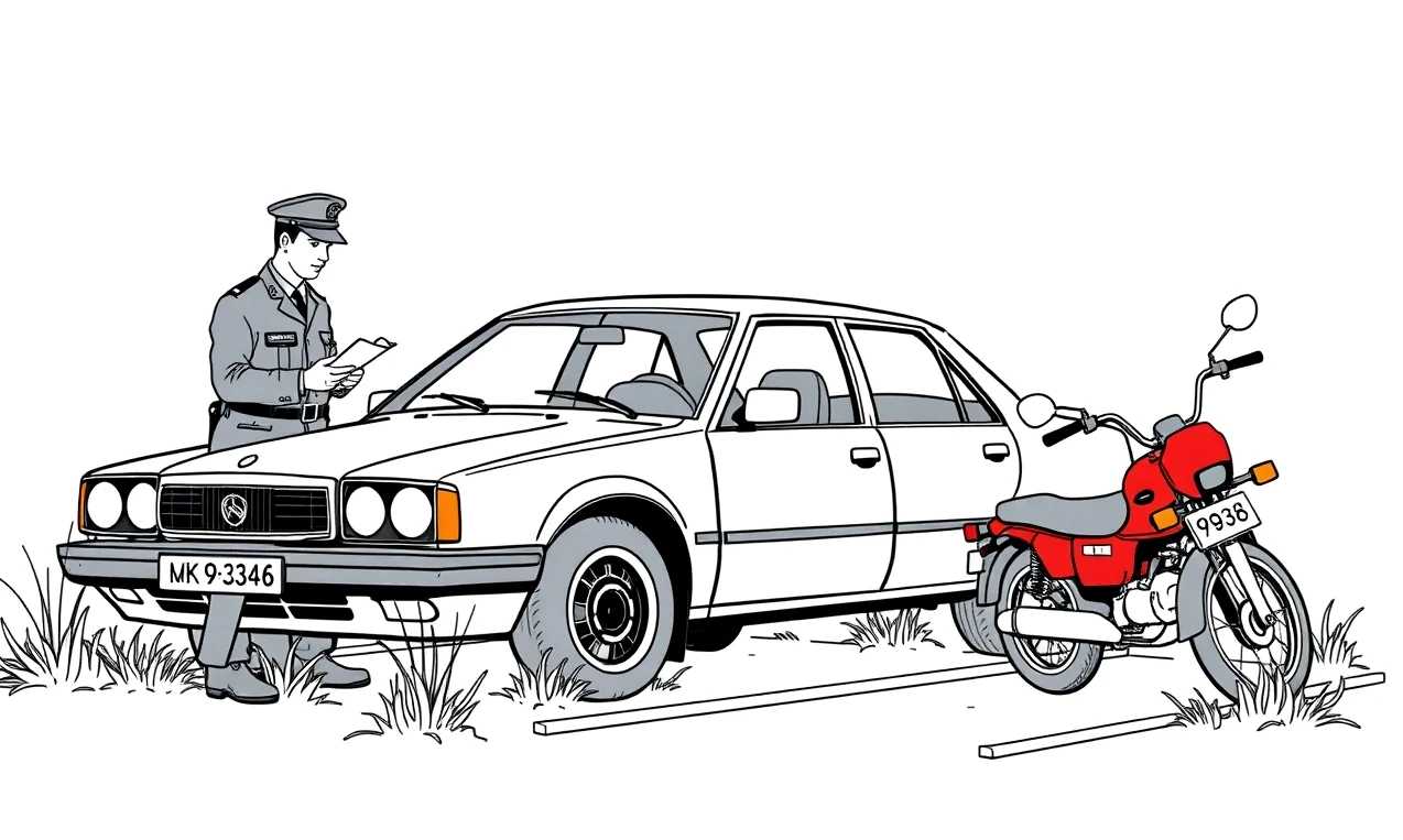 Odstavené staršie auto s neplatnou technickou kontrolou stojace pred bytovým domom