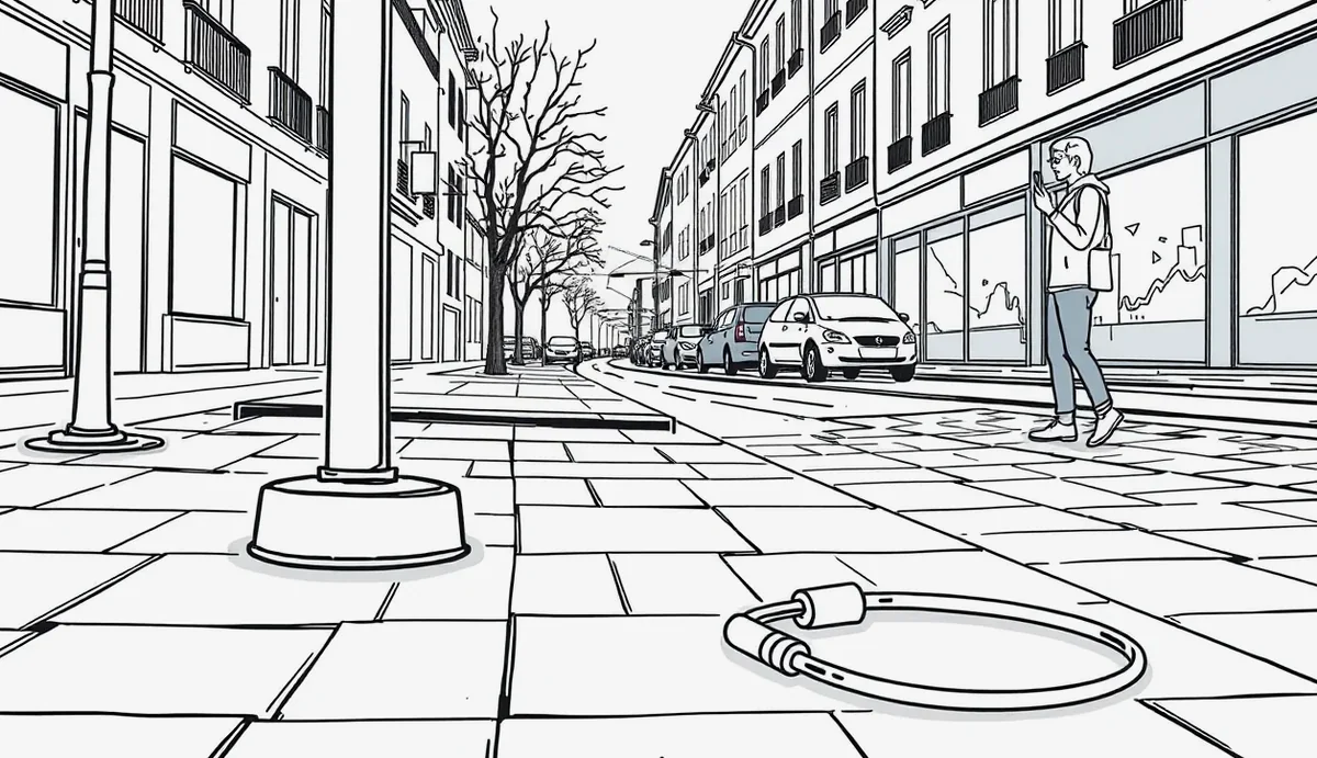 Elektrická kolobežka uzamknutá masívnym reťazovým zámkom v pivničnej kobke bytového domu