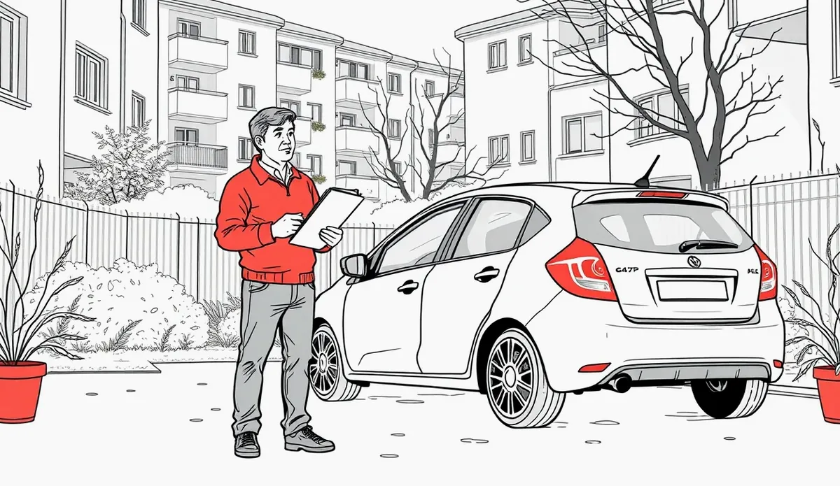 Mladý vodič preberá kľúče od požičaného osobného automobilu pred cestou
