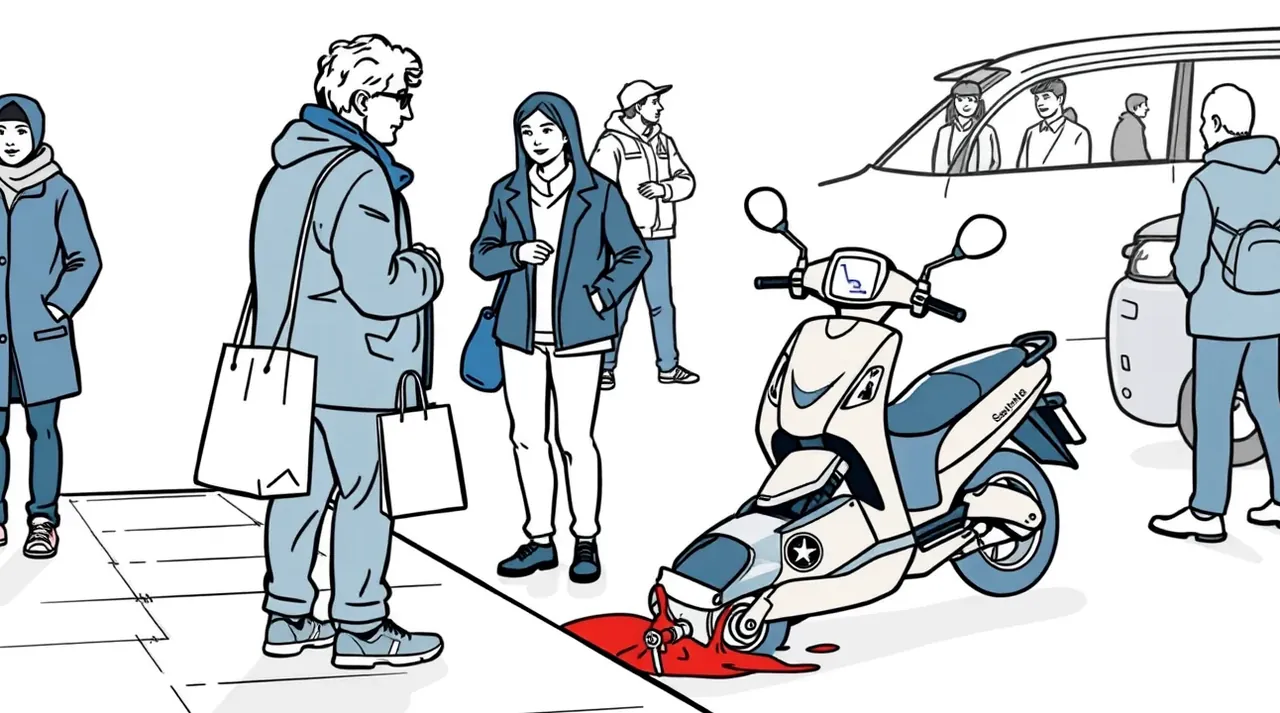 Policajná kontrola jazdca na elektrickej kolobežke v meste