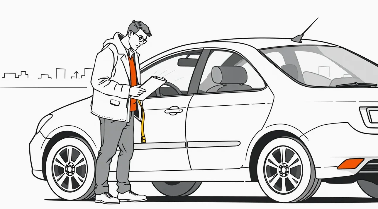 Servisný technik ukazuje majiteľovi auta skryté poškodenie podvozku po nehode