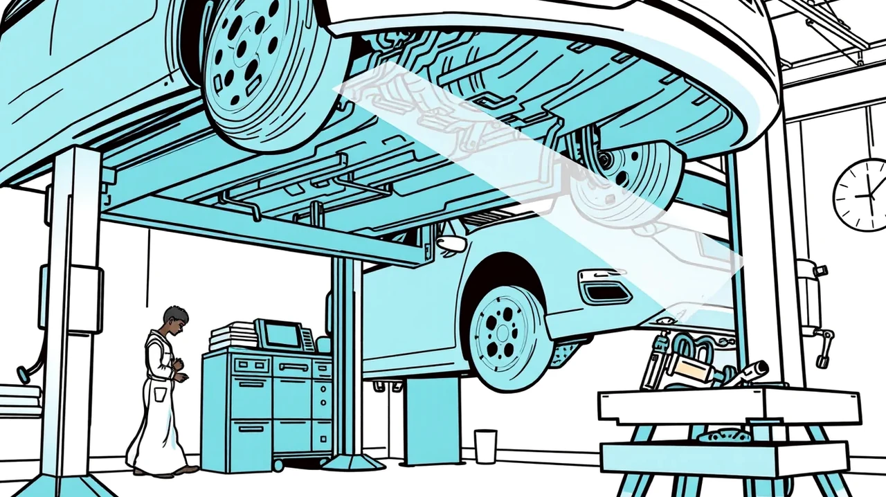 Detail kalkulačky, zmluvných dokumentov a kľúčov od osobného automobilu na stole