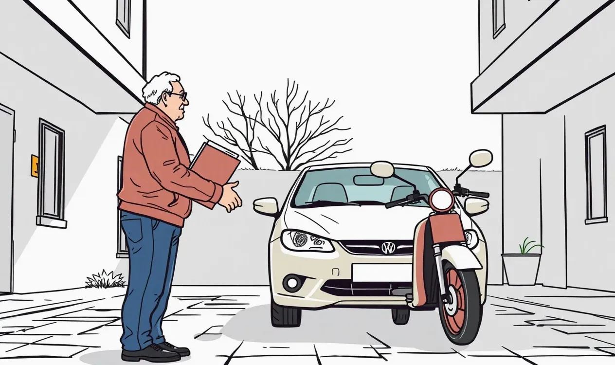 Vodiči vypĺňajú tlačivo záznamu o dopravnej nehode pri poškodenom nárazníku Kie