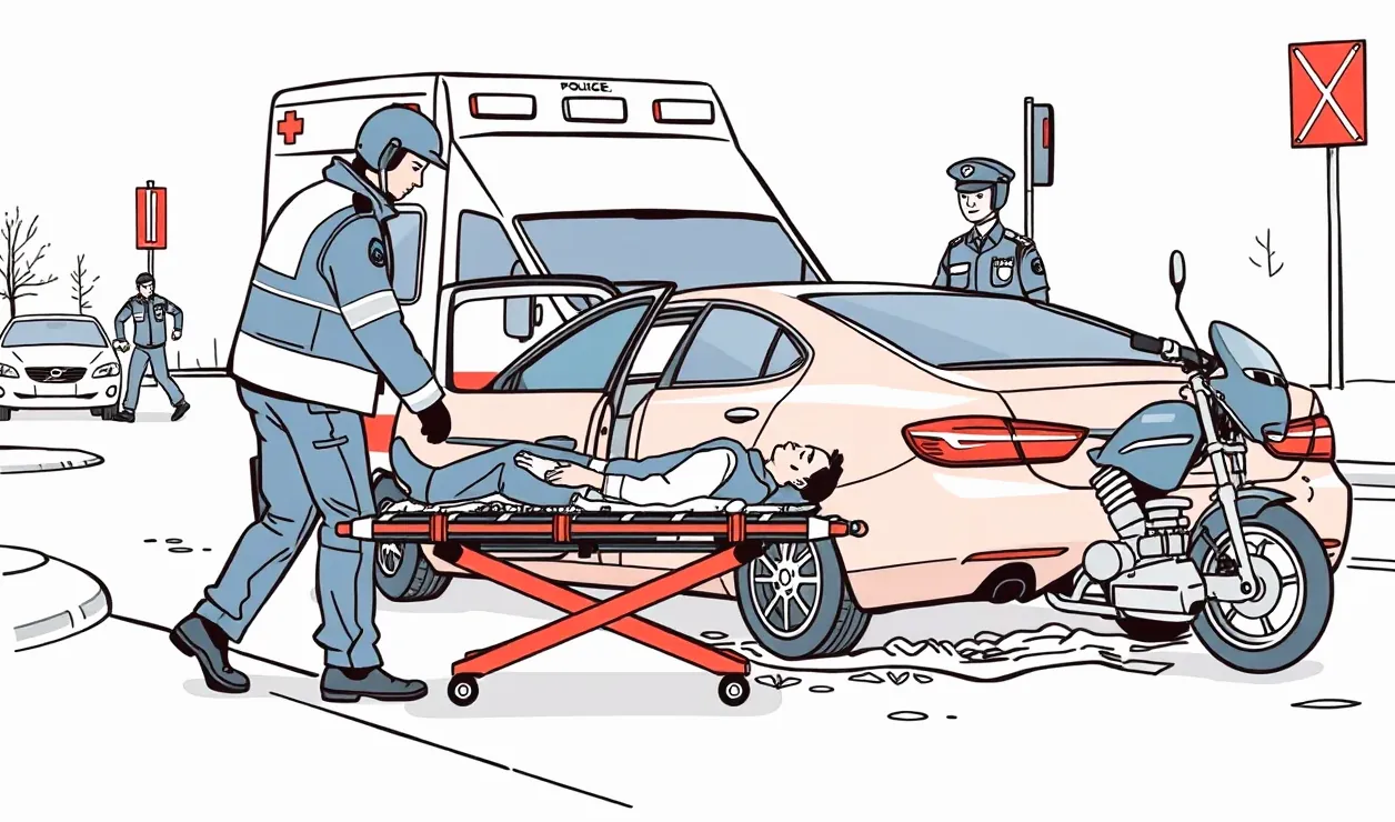 Pracovník servisu kontroluje poškodený motorový priestor firemného vozidla