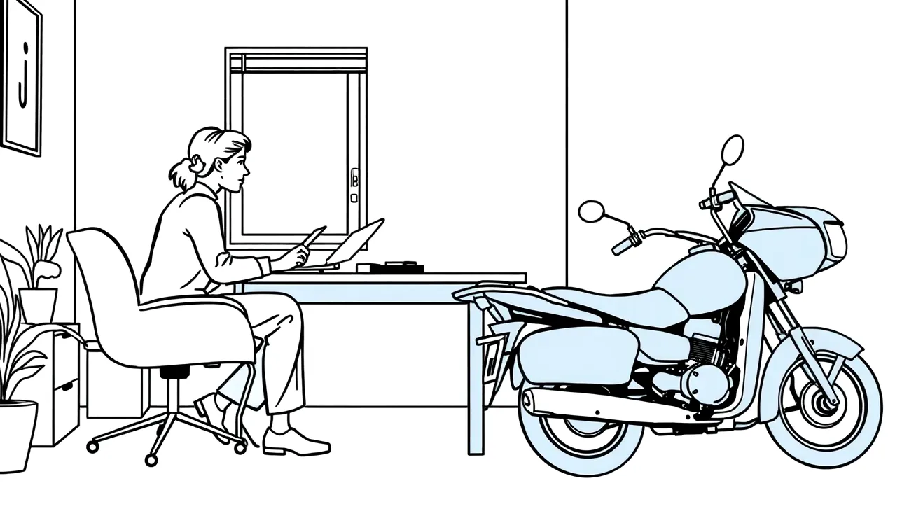 Vodič kontroluje doklady o poistení vozidla a zelenú kartu vo vnútri automobilu