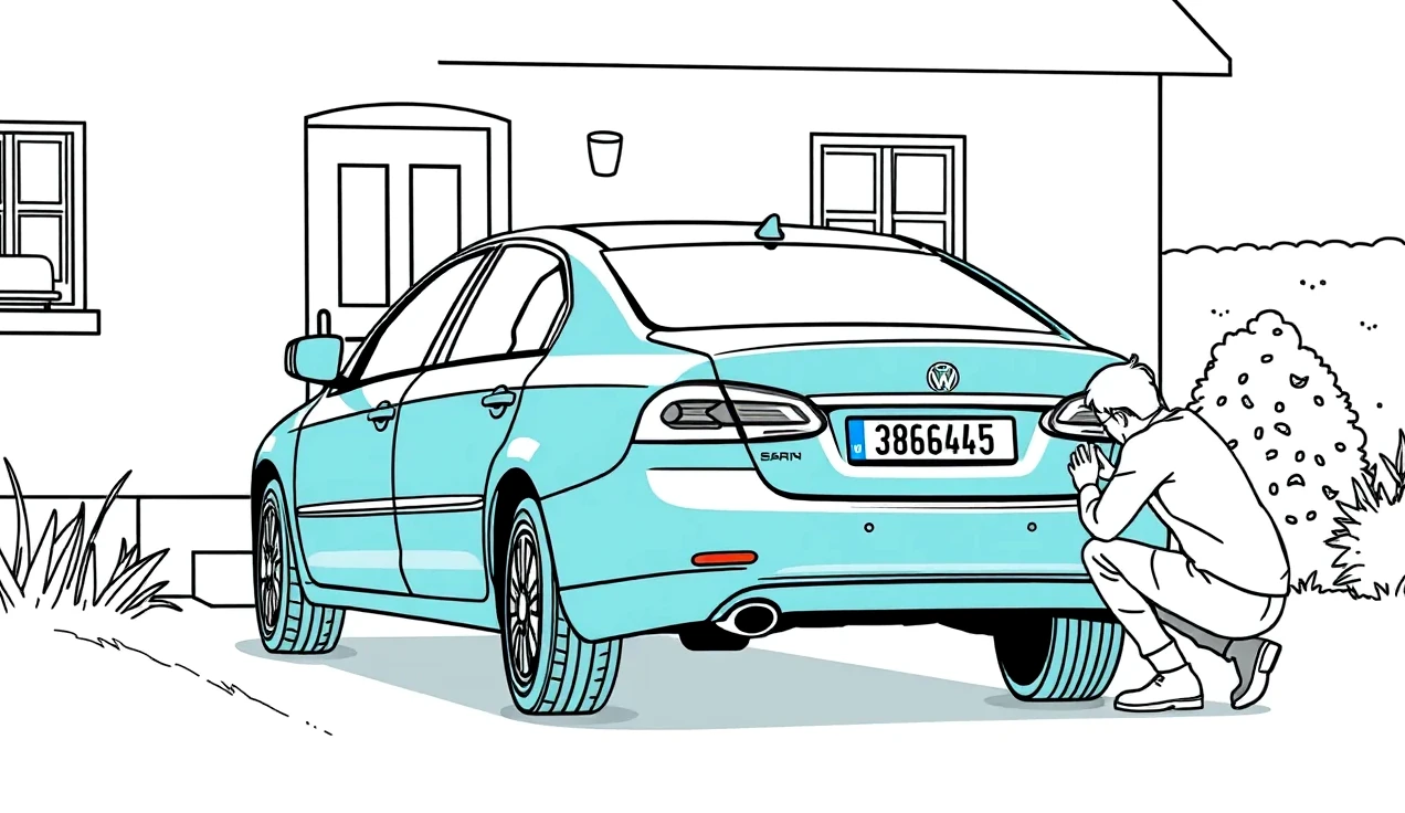 Pohľad na identifikačné číslo VIN vyrazené na karosérii dovezeného automobilu