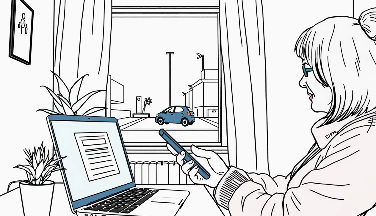 Pracovník autobazára kontroluje technický preukaz pred výkupom vozidla